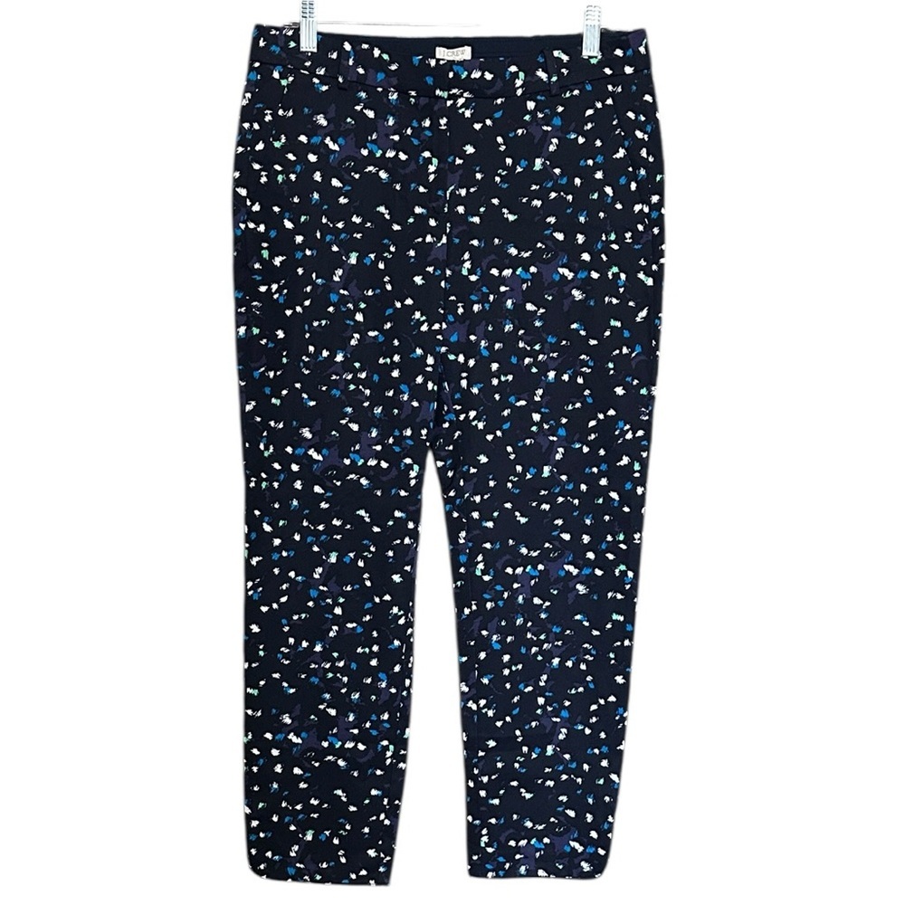 NWT  J.Crew Paint Dash Print Cropped Capri Chino Pants brushstroke" print Size 4